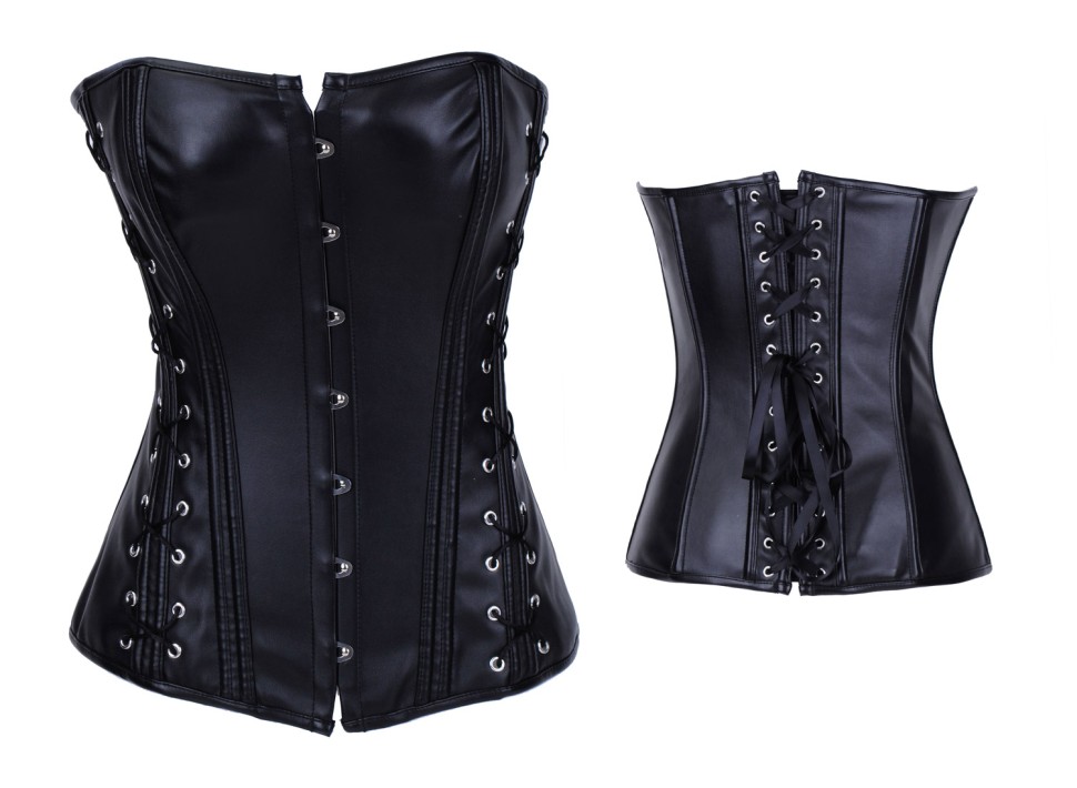 Black Daisy Leather Corset